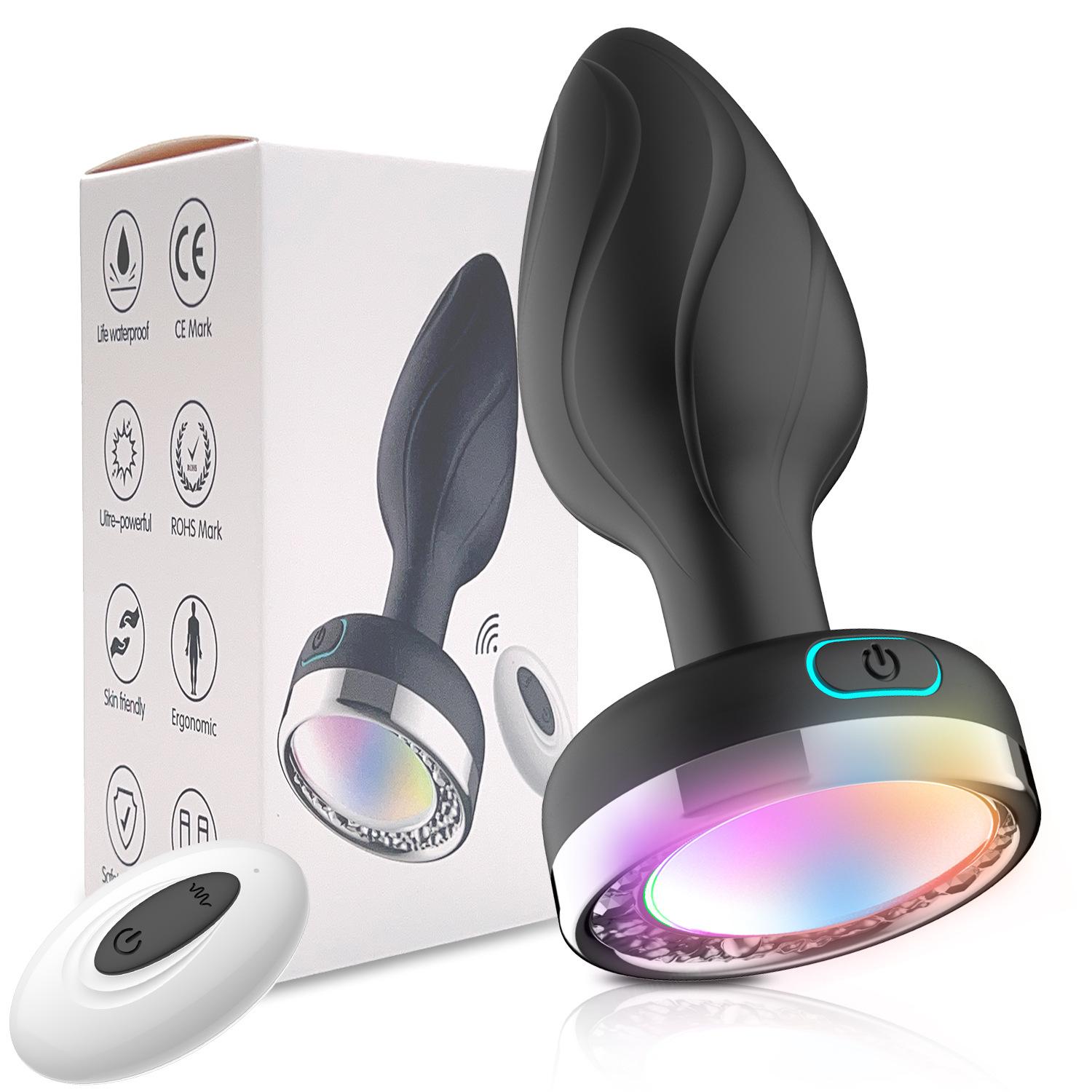 Silicone Anal Vibration Prostate Massager Remote Control Adult G-spot Led Light Anal Plug Sex Toys For Men And Women