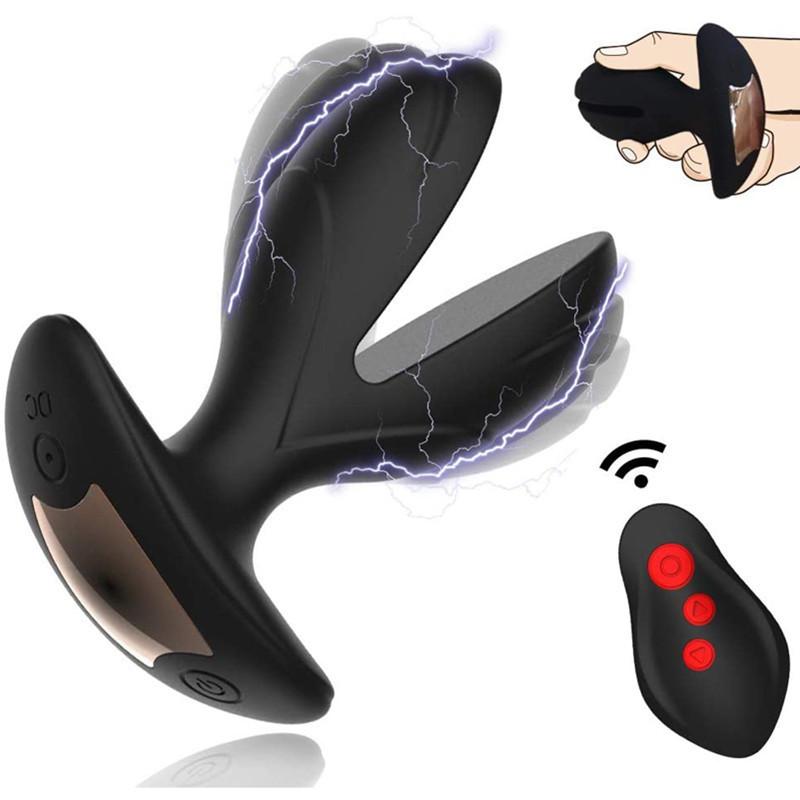 Silicone Plug Remote Control 8- Frequency Vibration Anal Sex Toys Black Big Vibration Butt Anal Plug Vibrator For Plug Anal