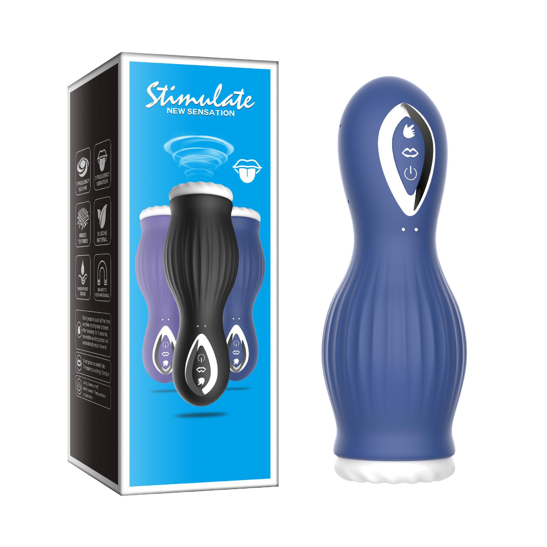 7 Frequency Vibration Tongue Licking Strong Sucking Telescopic Rotating Sex Time Delay Exercise Real Vagina Masturbation Cup