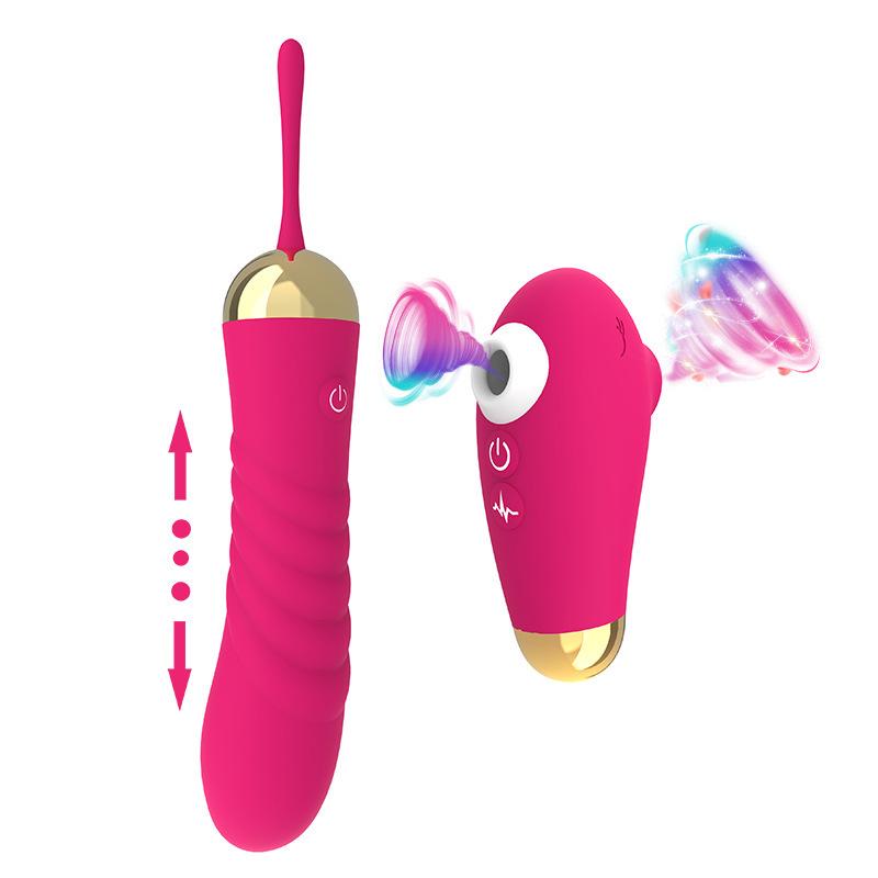 Charging 10 Frequency Vibrating Sucking Device Mini Massager For Women Wireless Remote Control Pulse Pleasure Masturbation Stick