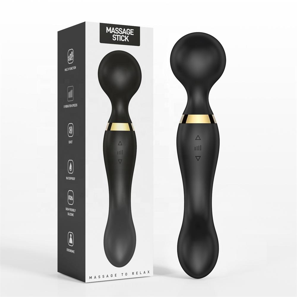 Women&#39;s Dual Head Rechargeable Silicone Av Vibrator Massage Vibration Masturbator Adult Sex Products Wholesale Customization