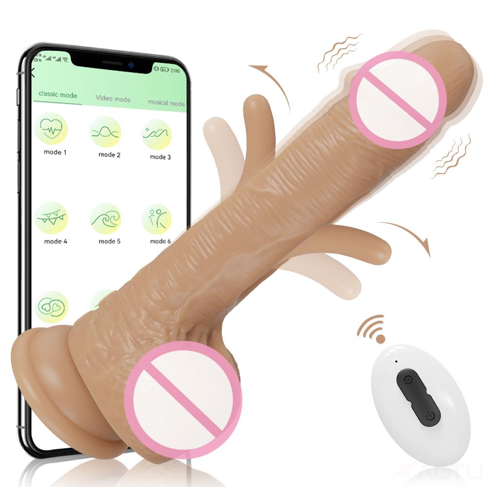 App Controlled Wholesale 2 In 1 Patting Vibrating Dildo Penis Female Masturbator Sex Toys Dick Vibrators For Women