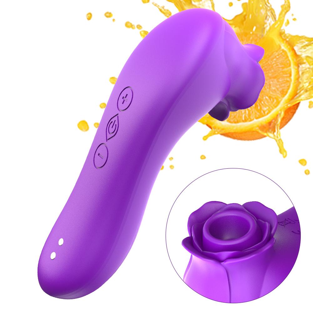 Purple Nipple Sucking Toys Waterproof Bendable Vibrating Dildo With Sucking Function Adult Suction Toys