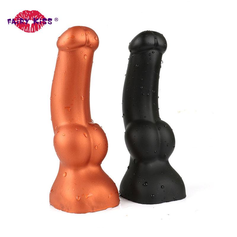 New Arrival Washable Gold Color Man Dildo Anal Plug With Sucker For Women