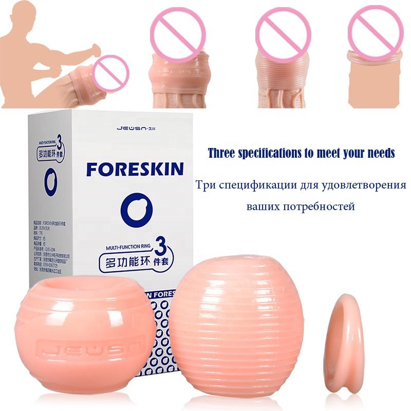 3pcs/set Male Prepuce Ring Correction Silicone Cock Ring Penis Sleeve Enlargement Glans Exercises Sex Toy Products