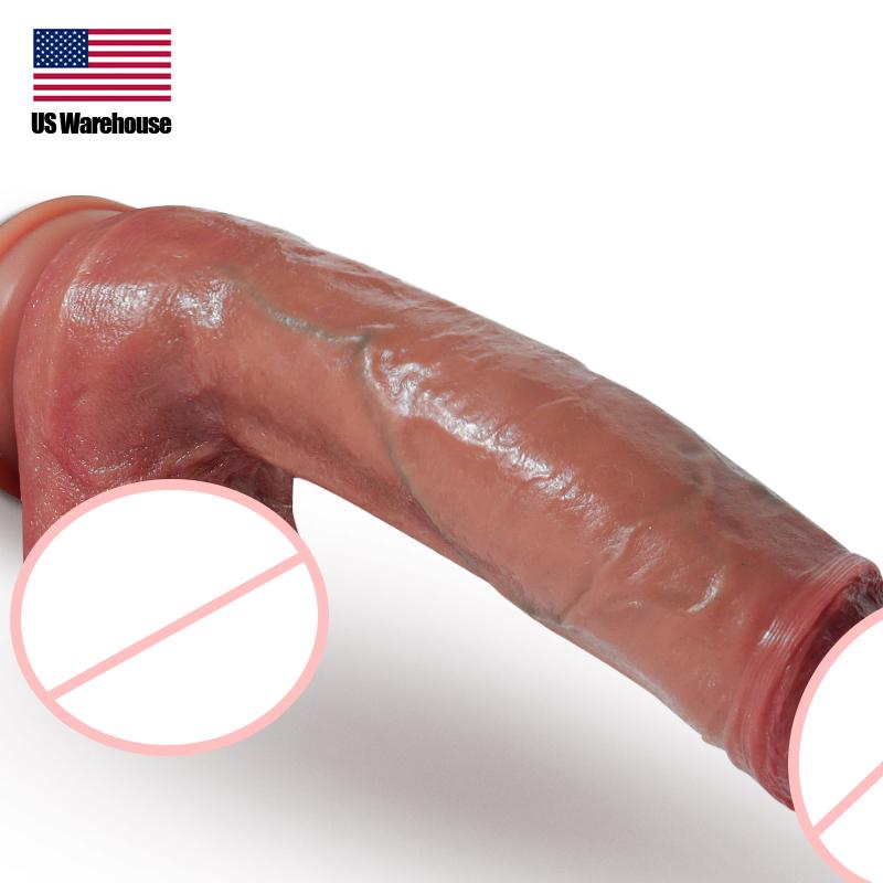 Realistic Female 8 Inch Suction Cup Dildo Grande Silicone Sucking Masturbator Sex Toys For Women