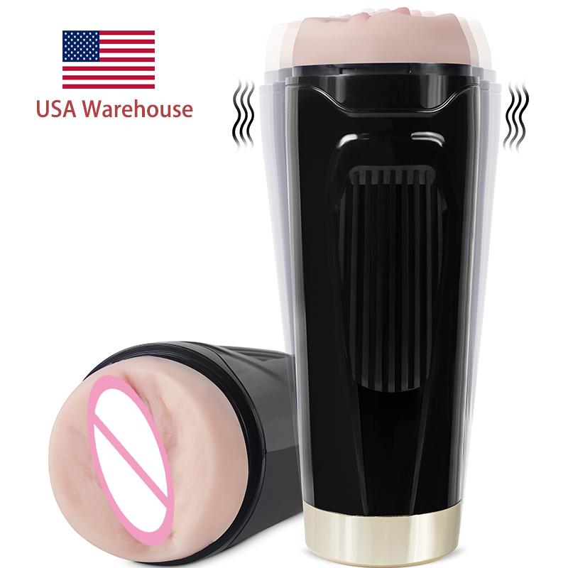 7 Vibration Modes Hand Free Masturbators Adult Male Electric Sex Toys Masturbation Cup For Men