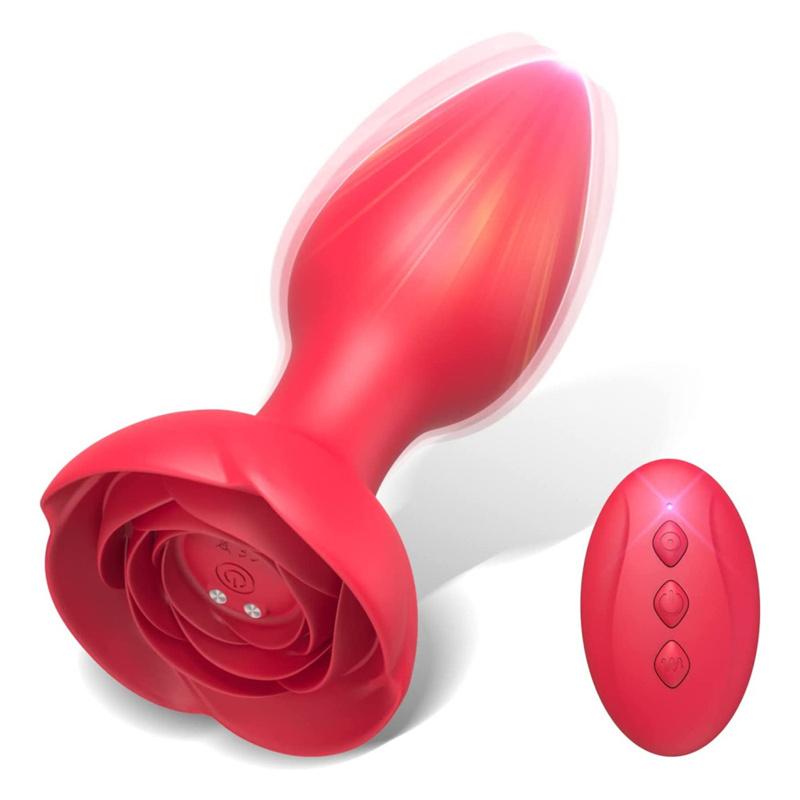 Red Black Silicone Sextoy Rose Anal Plug Sex Toy Anal Butt Plugs Rose Sex Toys For Women