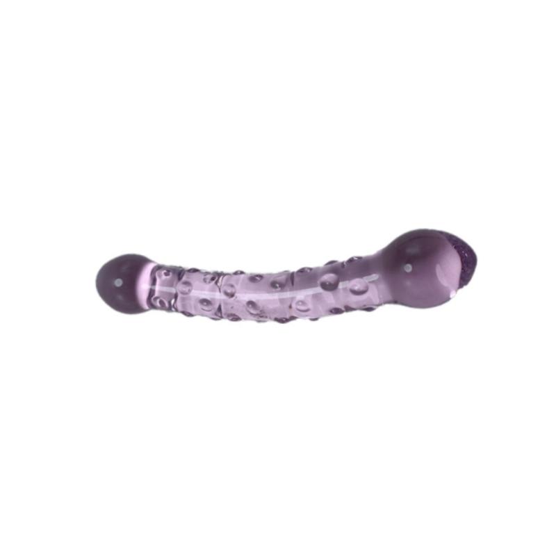 Factory Hand Made Pink Color Glass Double Heads Dildo