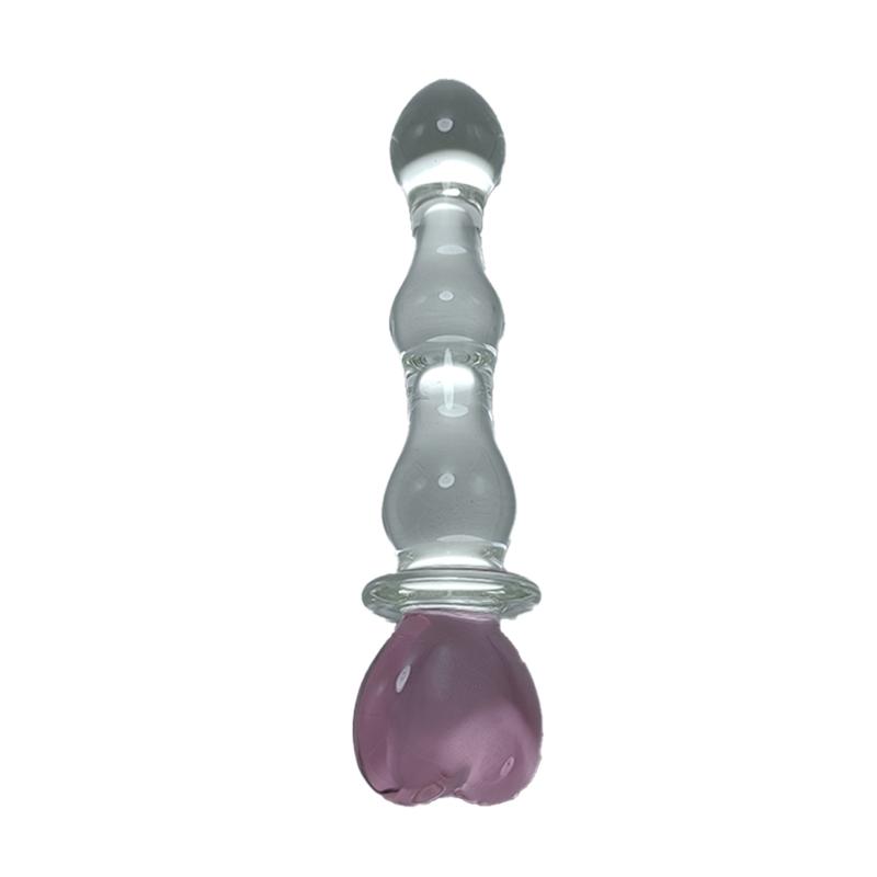 Customized Size Heart Shape Head Smooth Surface 21cm Glass Dildo