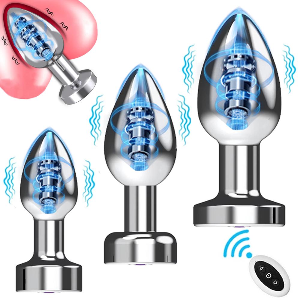 Metal 7 Speed Vibration Usb Recharging Anal Vibrator Couple Sex Toy Butt Plug For Female Male