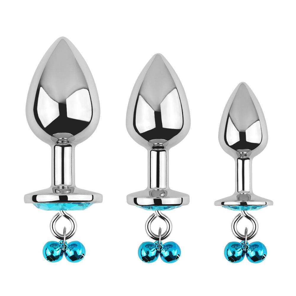 Latest New Design Small Medium Large Metal Anal Butt Bell Ring Gem Plug Bdsm Adult Toys Sex Game For Male Female