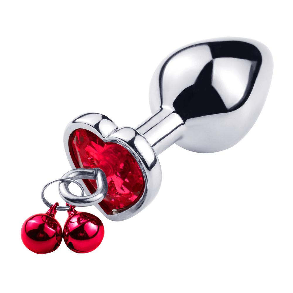 Small Size Heart Sharp Jewelry New Metal Ring Bell Anal Plug Butt Ornament Sexual Fancy Sex Toy For Male Female