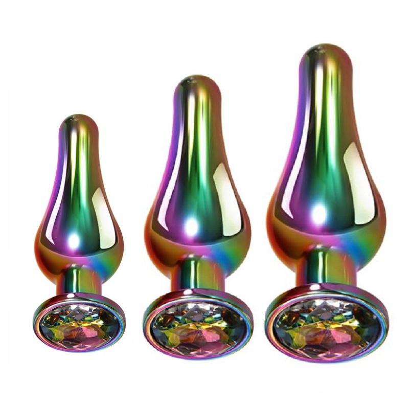 New Rainbow Metal Anal Plug Jewelry Butt Sex Toy Stimulation Female Masturbation For Male