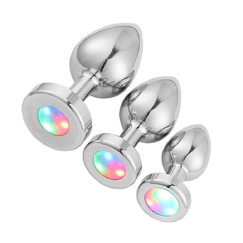 Led Anal Plug Rainbow Luminous Butt Massager Fashing Lamp Sex Toy For Couples