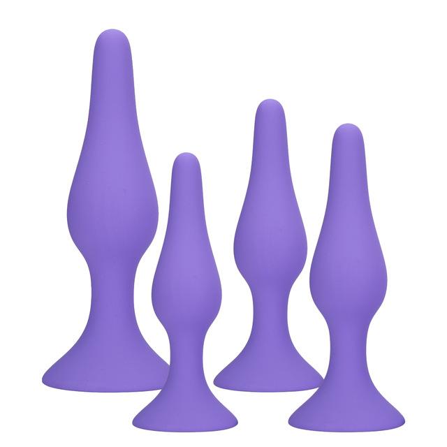 Latest Silicone Anal Plug Sex Toy Trainer Kit Masturbation Suction Cup Softy Full Set For Female Male