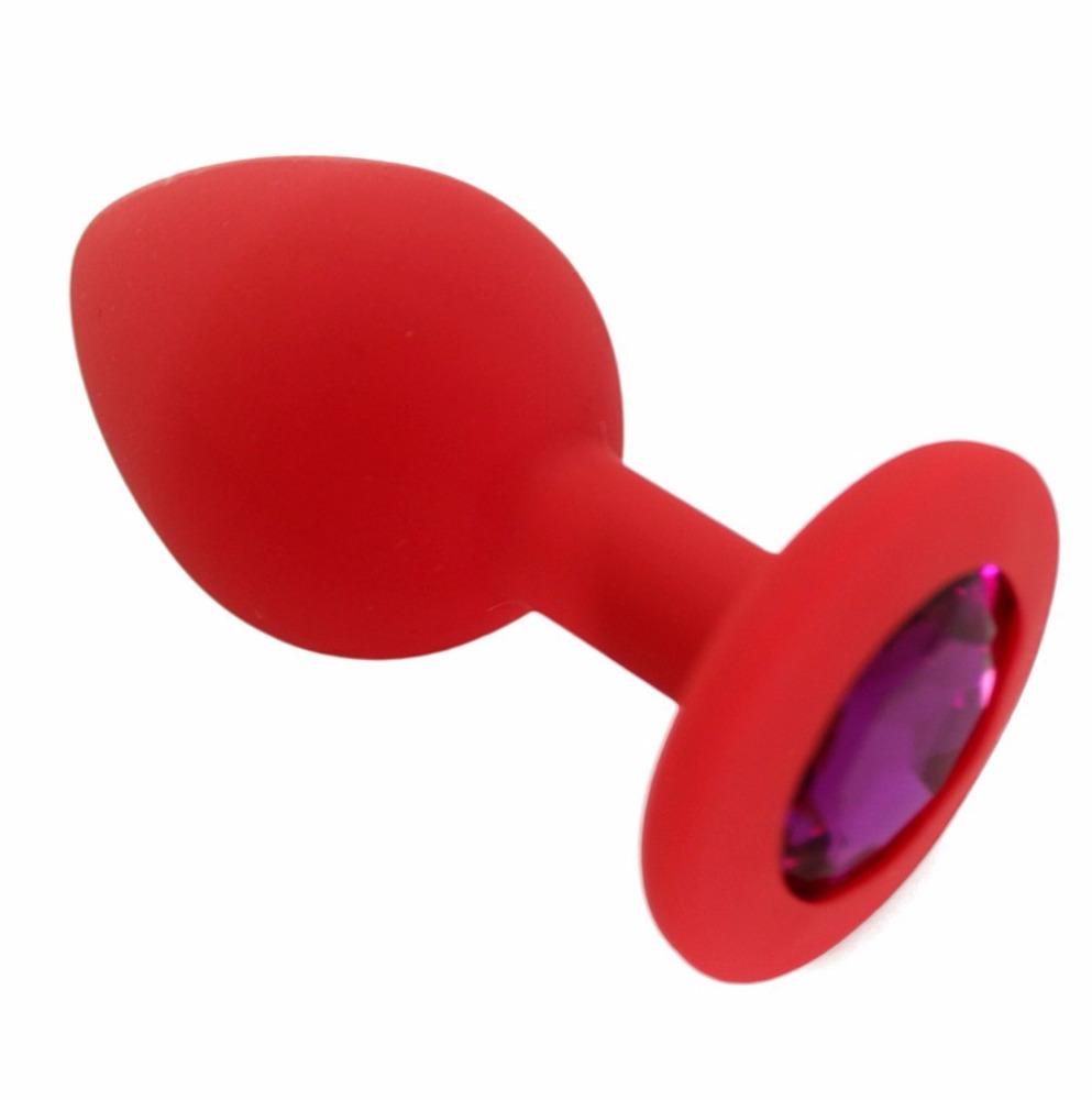 Large Size Soft Silicone Classic Butt Plug Red Anal Sex Toy