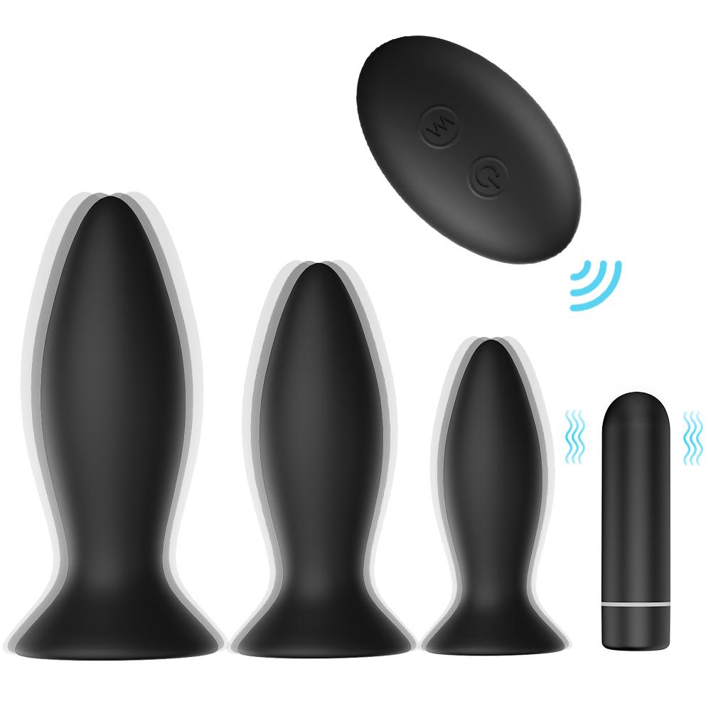  3 Pcs Remote Control Butt Plug Sex Toys Chastity Anal Plug Vibrator For Man Women