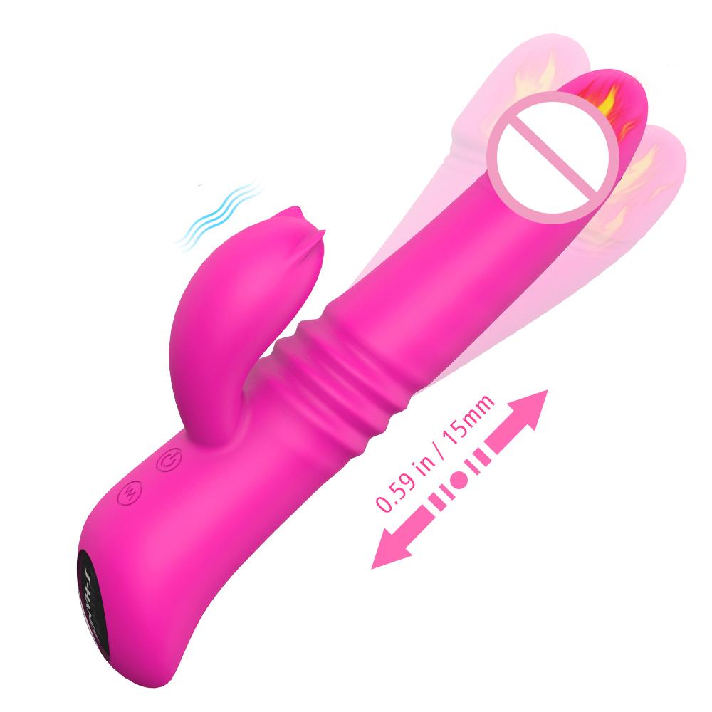 9 Vibrating Modes Heating Function Double Motor Rabbit Vibrator For Women Masturbation Sex Toy