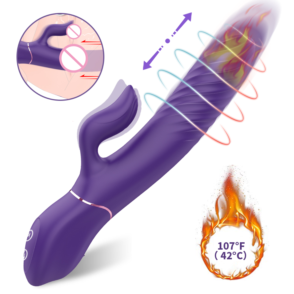  Heat Silicone Rabbit Vibrator G Spot Clitoris Stimulator Female Sex Toys Rabbit Vibrator For Woman Vagina Exercise