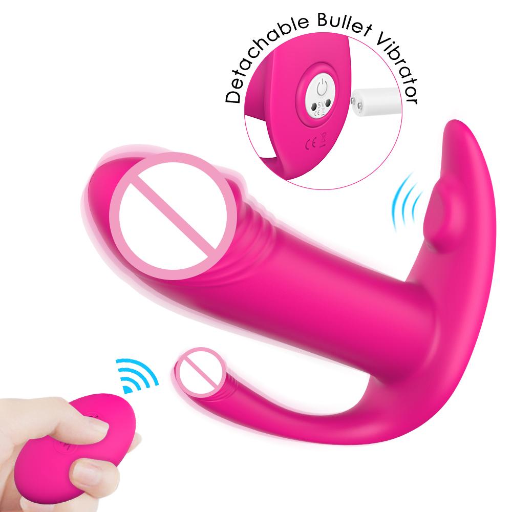  Medical Silicone Usb Charge Remote Control Wearable Dildo Vibrator For Virgin Female