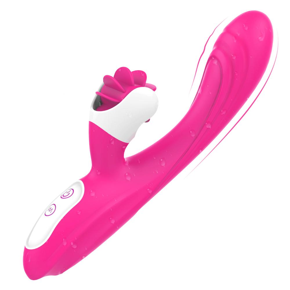  Tongue Licking Silicone Vibration Double Stimulation 9 Frequency Masturbation Clit Tongue Sex Toys Adult Vibrator