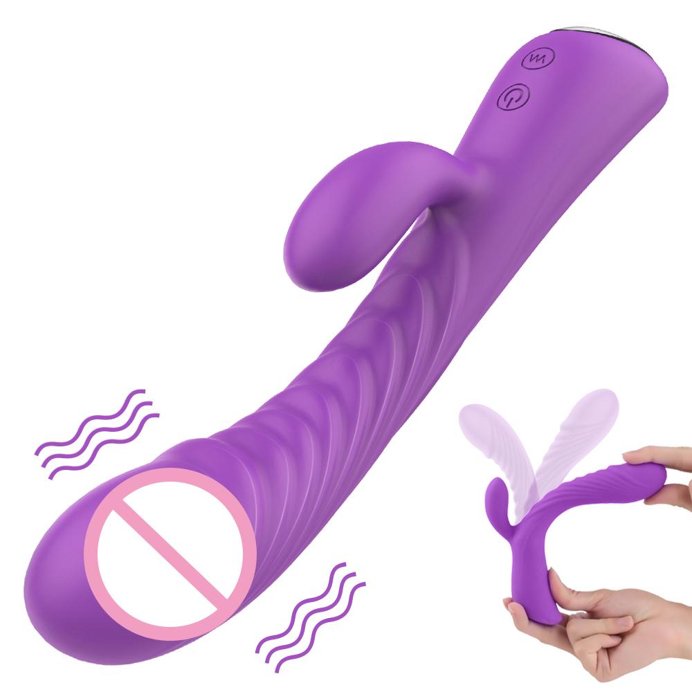  Wholesale High Quality Usb Charger Vibrating Pussy G Spot Rabbit Dildo Purple Sex Toy Rabbit Vibrators For Women