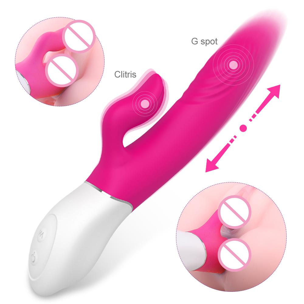  Silicon G Spot Wireless Telescopic Rabbit Vibrator Av Long Handle Vibrators In Adult Sex Toys Products Women Female