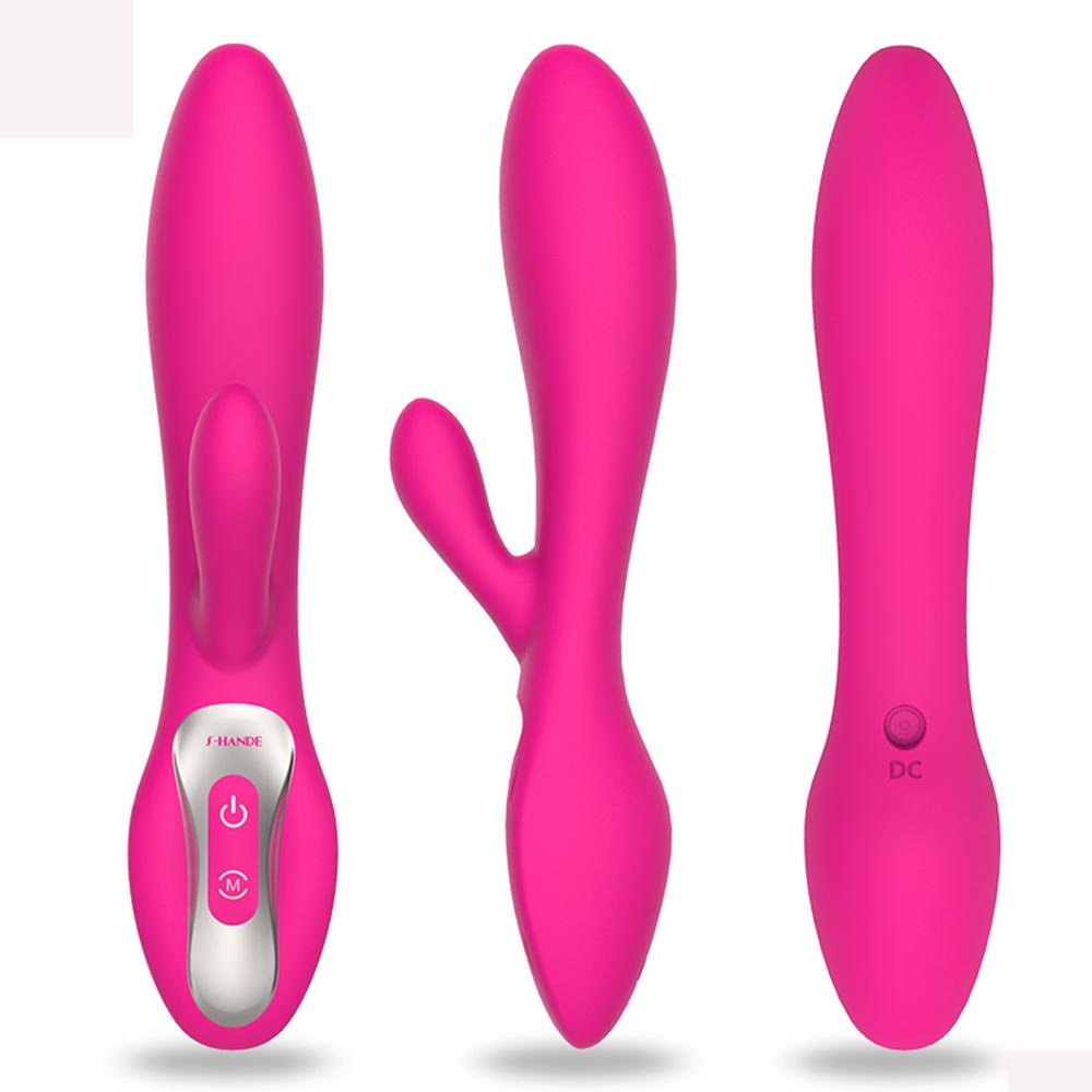  Soft Silicone 9 Frequency Usb Rechargeable Silicone Sex Toy G-spot Rabbit Vibrator For Women