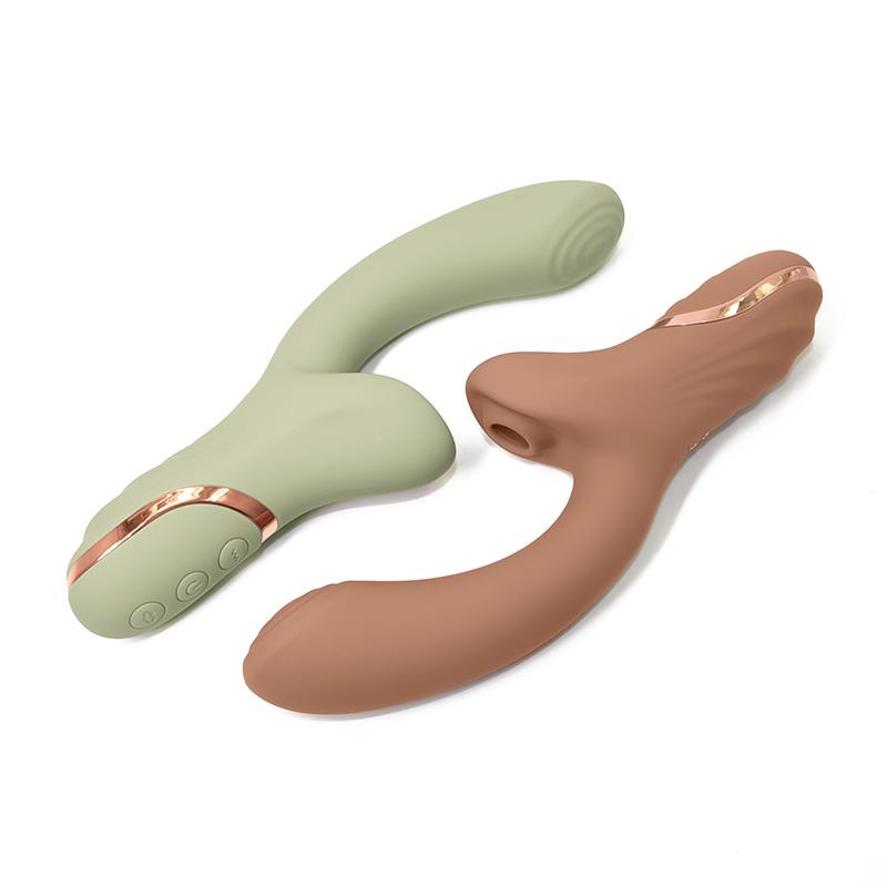 2 Head Silicone Vibrating Sex Toys Shocking With Sucking Function G-spot Stimulation Clitoral Tongue Licking Sucking Vibrator