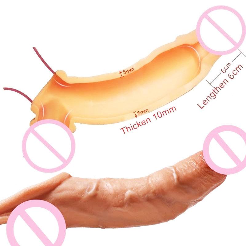 Silicone Condom Reusable Realistic Penis Extender Sleeve Enlarger Enlargement Extender For Men