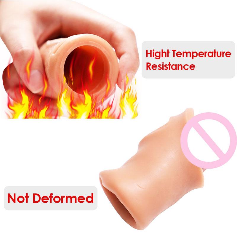 Reusable Penile Sleeve Extender Real Soft Silicone Condom Extender Male Love Toy Amplifier Condom Sleeve Delay