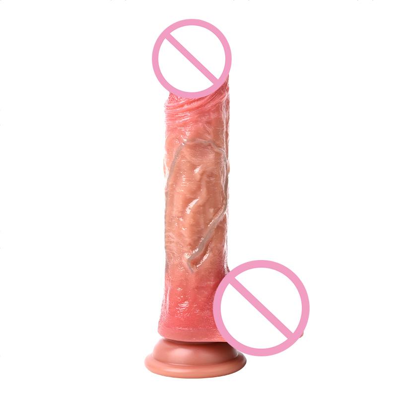 New Telescopic Rotating Vibration Heating 8.85 Inches Super Realistic High Quality Liquid Silicone Dildo Artificial Penis