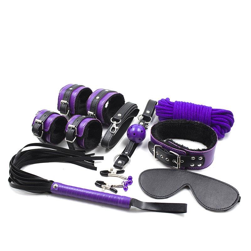 Leather Pvc Nipple Clamp Mouth Gag Ankle Game Chinese Restrains Fetish Bondage Set Rope Play Products Self Sexy Kit Device Wear