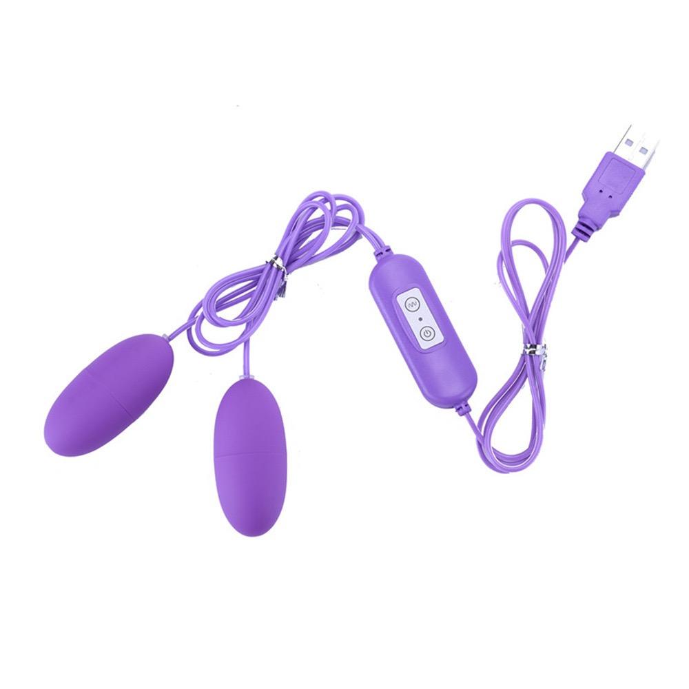 10 Frequency Usb Wired Vibrating Female Stimulation G Spot Masturbator Double Love Eggs