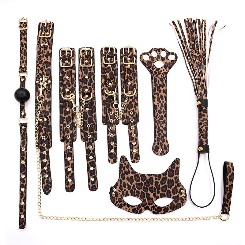 7pcs Bdsm Sex Leopard Bondage Set Beginner Kit Bed Sm Restraints Adult Toys For Couple