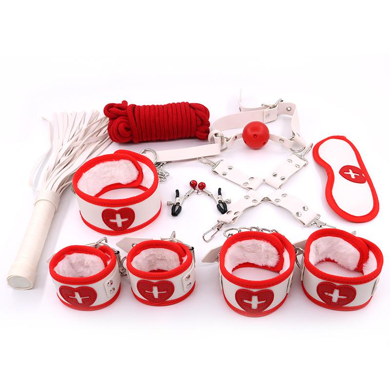 9pcs Bdsm Nurse Bondage Set Beginner Kit Bed Restraints Sex Toys