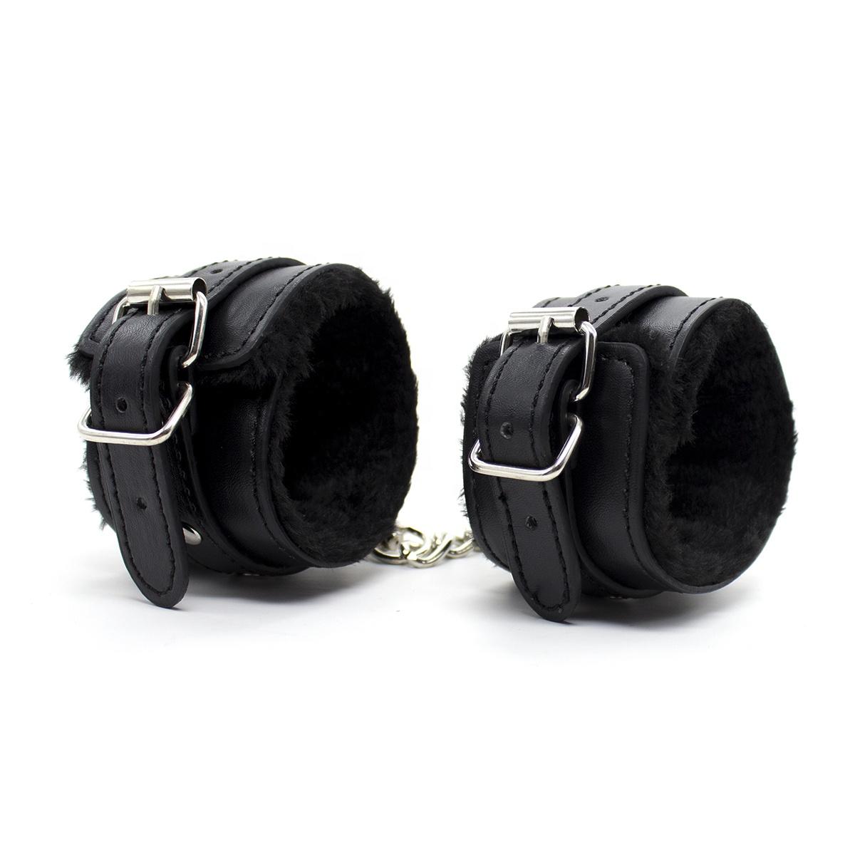 Adjustable Handcuffs Anklet Shackles Wrist Restraint Bangle Pu Leather Bondage Cuffs