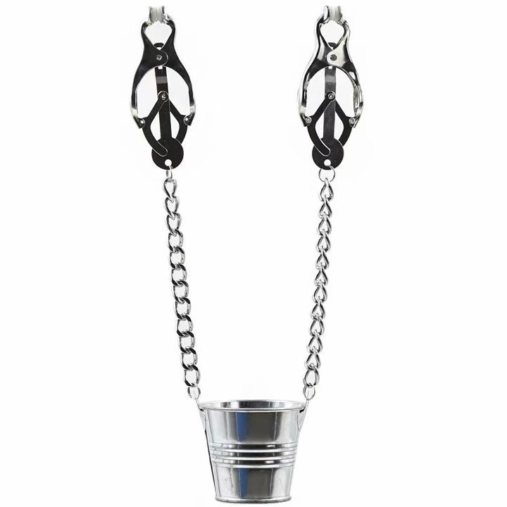 Metal Stainless Steel Slave Bucket Labia And Nipple Clip Japanese Clover Clamps