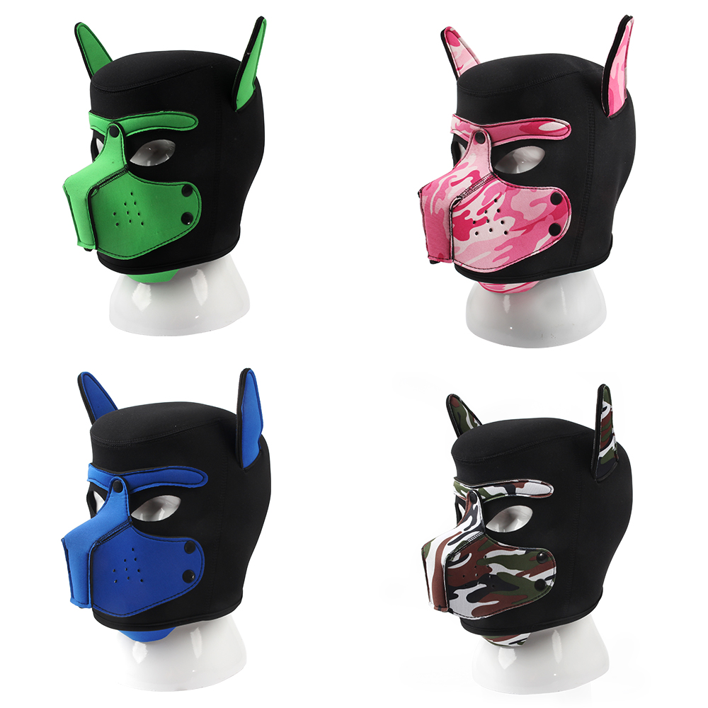 Neoprene Sm Bondage Role Play Fetish Dog Hood Cover Adult Games Restraint Puppy Headgear