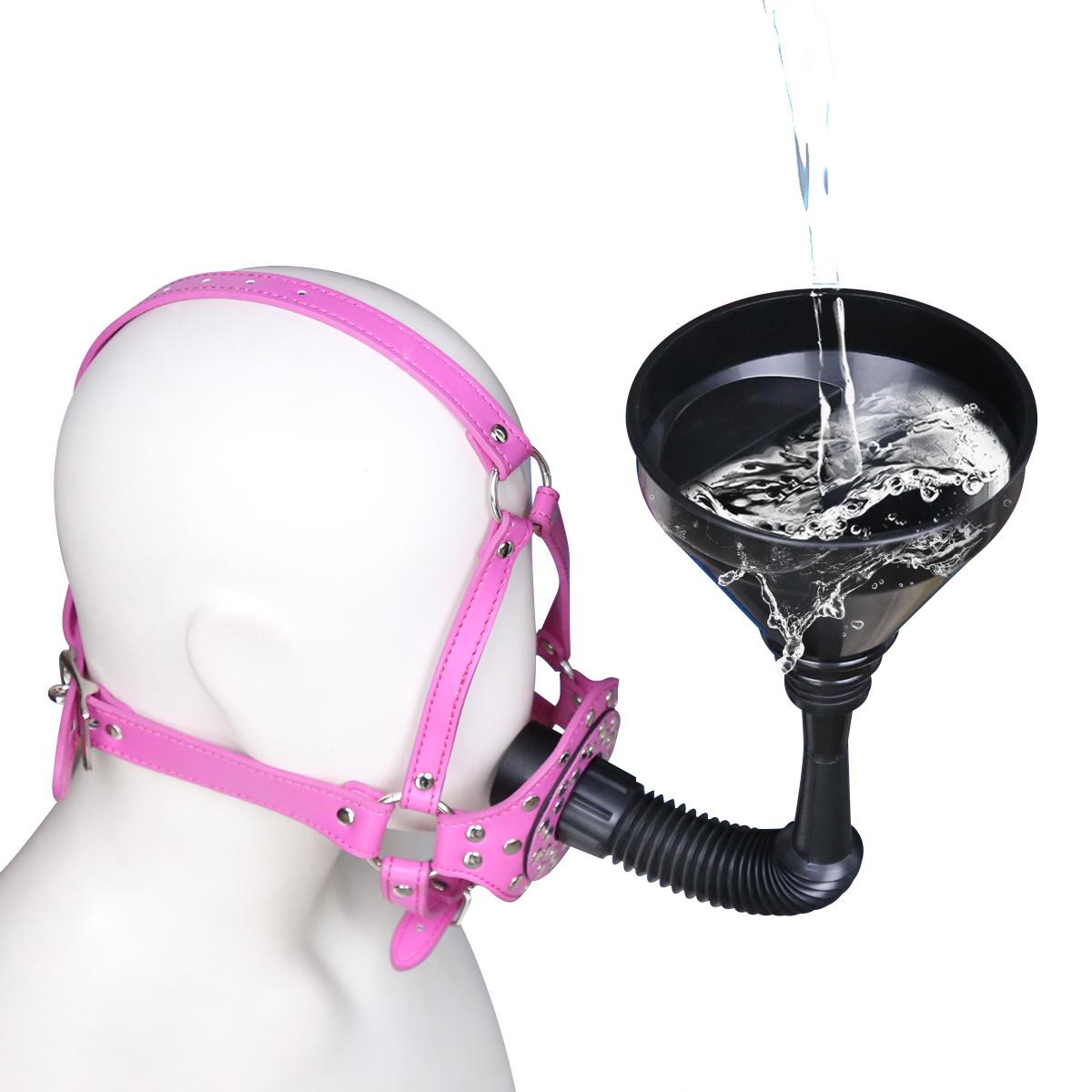 Fluid Feeder Muzzle Plug Bdsm Leather Bondage Erotic Toy Mouth Gag