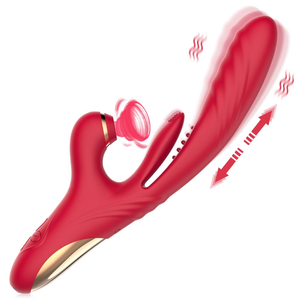  2022 New Stimulate Clitoral G Spot Flap Sucking Telescopic Thrusting Big Rabbit Vibrator