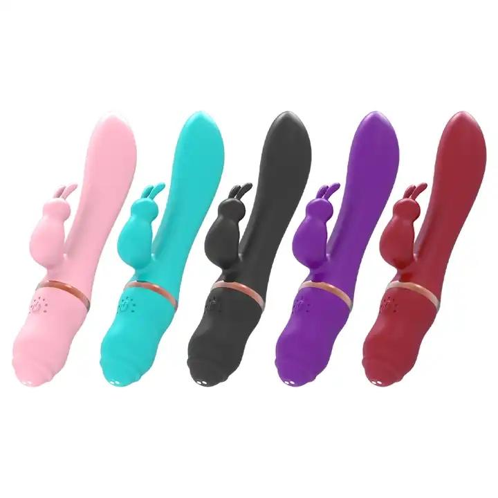  New Vibrator 2 In 1 Rabbit Vibrator G-spot Dildo Massager Wand Clit Stimulator Flapping Sex Toys For Women