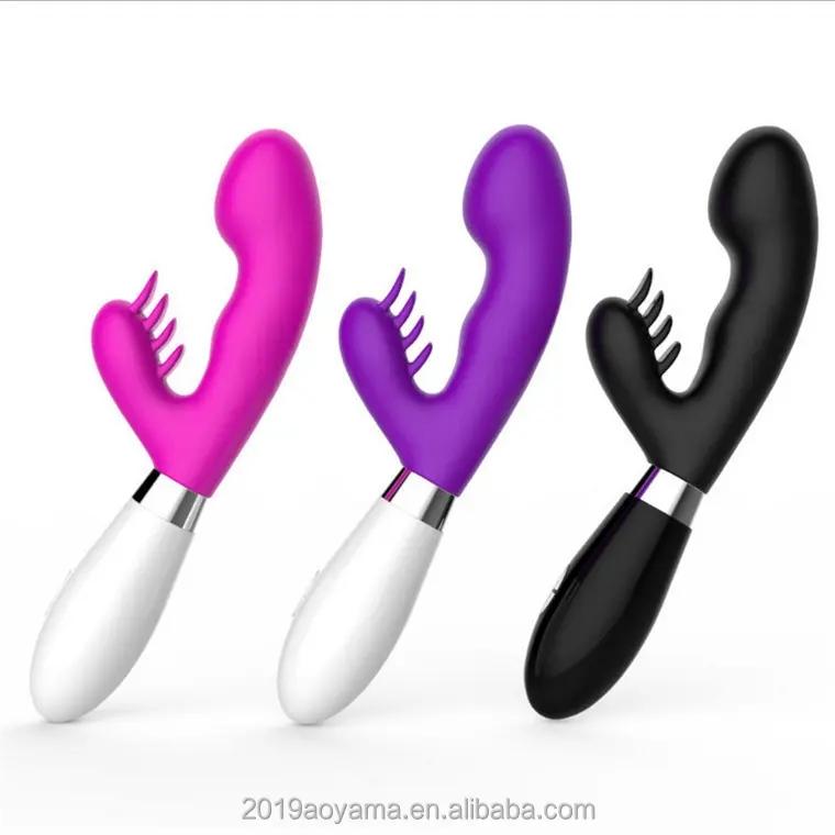  2023 2 In 1 Rechargeable G-spot Clit Vagina Stimulate Anal Licking Clit Rabbit Vibrator Sex Toy For Women