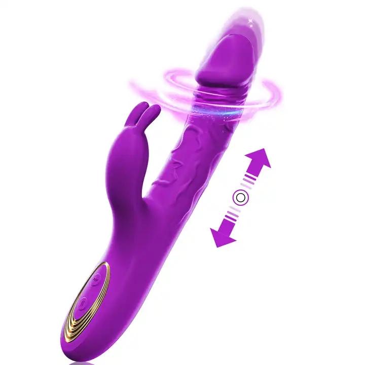  New Vibrator 2 In 1 Rabbit Vibrator G-spot Realistic Dildo Massager Wand Clit Stimulator Rechargeable Sex Toys For Women