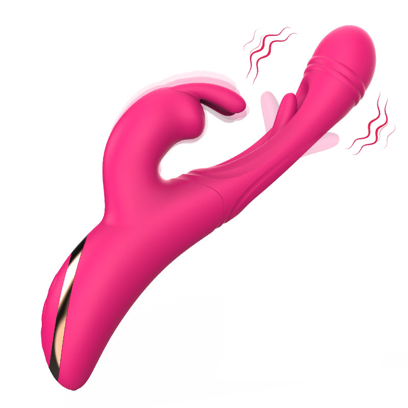  New Vibrator 2 In 1 Rabbit Vibrator G-spot Dildo Massager Wand Clit Stimulator Flapping Sex Toys For Women