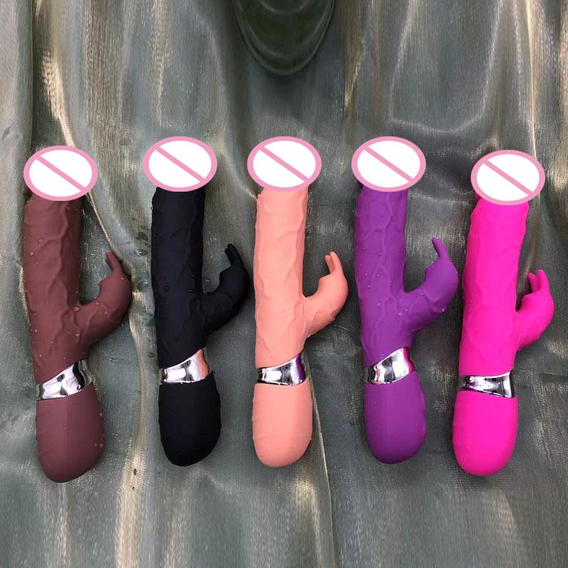  Sex Toy Rabbit Vibrator Thrusting Rechargeable Silicone Dildo For Woman G Spot Clitors Massage Double Vibration