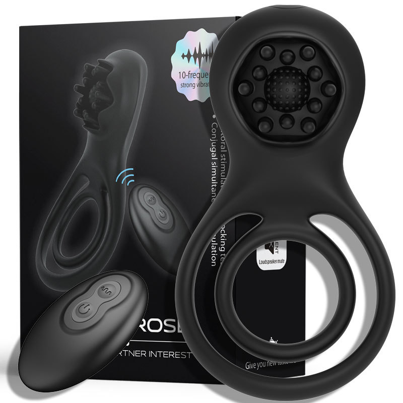 Cock Ring Vibrator with Clitoral Stimulator