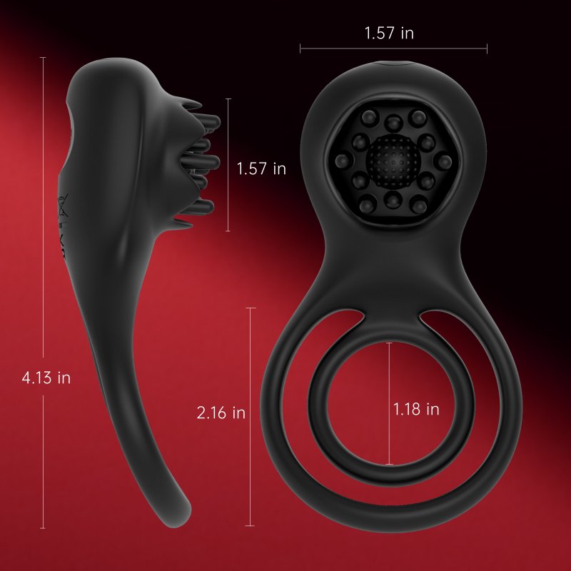 Cock Ring Vibrator with Clitoral Stimulator