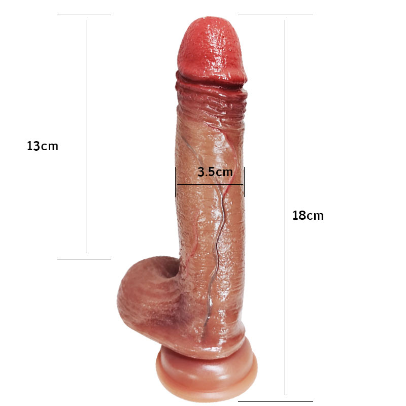 Liquid realistic silicone dildo 7.08 inch - true muscle bully